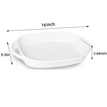 Ceramic 2.6 Quart Baking Dish Set of 1, 9.3" x 13" (White, 1 Piece Assortment)