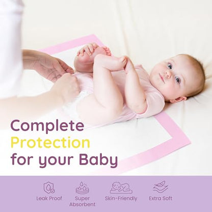 Disposable Baby Changing Pads 110 Pack, 13x18 Inch, Leak-Proof & Soft