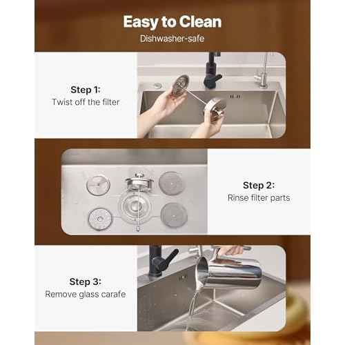 VEVOR French Press Coffee Maker, 51 Ounce 1.5 Liter Stainless Steel Coffee Press Tea Maker with Filter, Large Double Wall Insulated French Presses Cold Brew for Camping Travel Home Kitchen, Silver