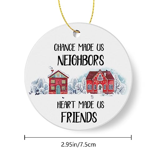 Neighbor Gifts Christmas Ornament - 3 Inch Ceramic Keepsake for Holiday Tree