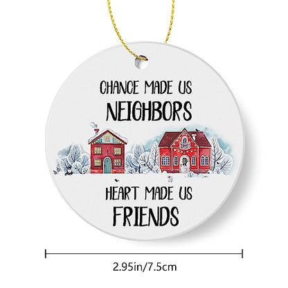 Neighbor Gifts Christmas Ornament - 3 Inch Ceramic Keepsake for Holiday Tree