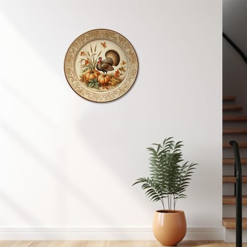 Wild Turkey Decorative Wall Plate 10 Inch Fall Thanksgiving Kitchen Decor