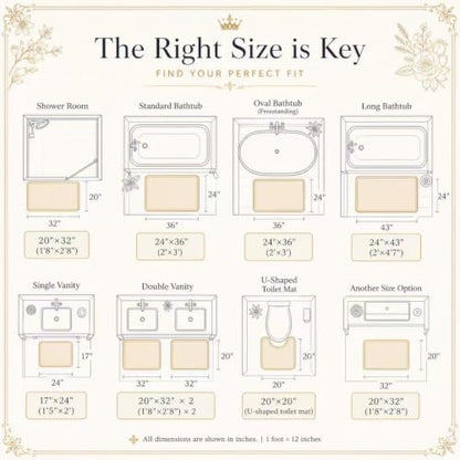 Ivory Bathroom Rug 17x24 Absorbent Quick Dry Non Slip Washable Mat
