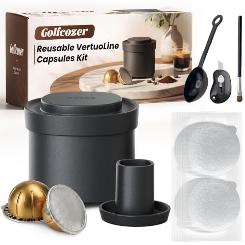 Reusable Vertuo Coffee Pods Kit 105 Count with Aluminum Foil Seals & Accessories