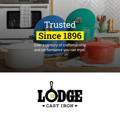 Lodge 5 Quart Cast Iron Enamel Dutch Oven - Denim, Kitchen Cookware