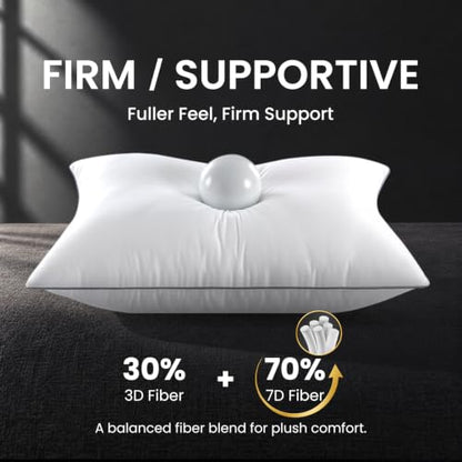 FP FLEXPEDIC Adjustable Loft Firm King Size Hotel Pillow Set of 4 White