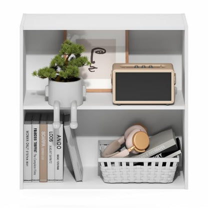Furinno PASIR 2-Tier Book Shelf White 11.6 x 24.6 x 23.7 Inches
