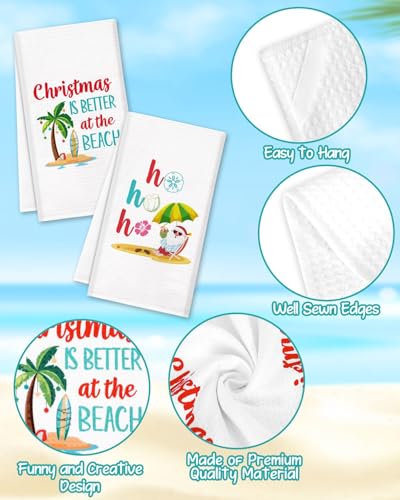 Beach Christmas Kitchen Towels - Hawaii Aloha Coastal Dish Towels - Variations