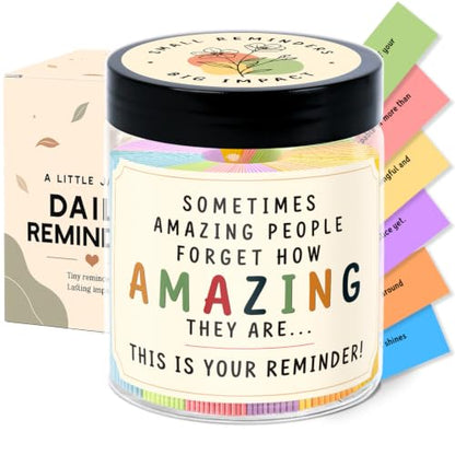 Positive Affirmations Jar - Reminder Gift for Women - You Are Awesome