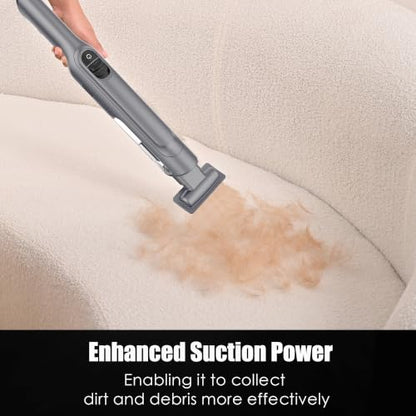 PROMOMO Cordless Handheld Vacuum Cleaner with 2x Suction, Dust Cup, Charging Dock - Stardust Silver
