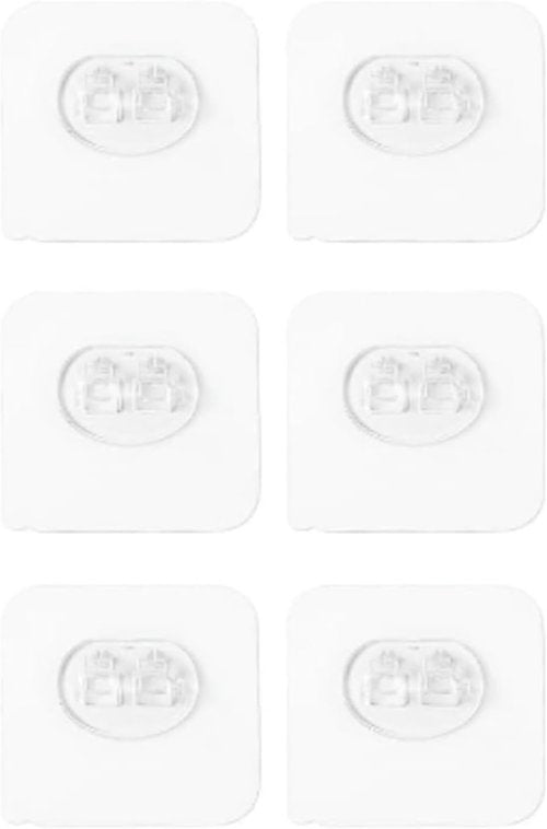 BWESOO Corner Shower Caddy Hooks - 6 Pcs No-Drill Strong Transparent Adhesive for Bathroom Storage