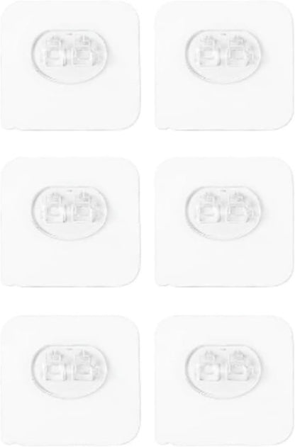 BWESOO Corner Shower Caddy Hooks - 6 Pcs No-Drill Strong Transparent Adhesive for Bathroom Storage