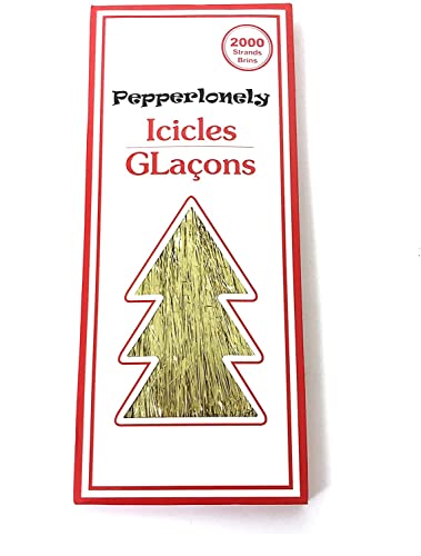 Gold Icicle Tinsel Tree Decoration - 2000 Strands Christmas Holiday Decor - Variation 1#