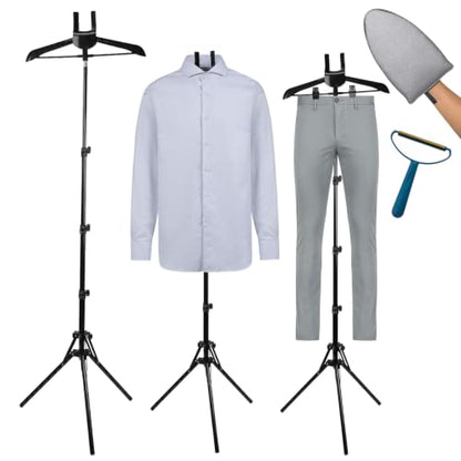 Clothes Steamer Rack Stand with Hanger and Gloves - 66.8 Inch Adjustable Garment Steaming Organizer
