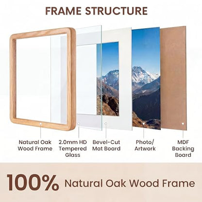Natural Solid Oak Picture Frame 20x28in - Handcrafted Wall Art Frame
