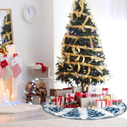 Blue Christmas Tree Skirt 48 Inch for Holiday Tree Decorations - Variation: Blue / 48in