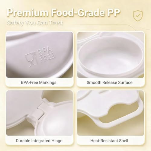 Microwave Egg Poacher for 2 Eggs - Food-Grade PP, Portable Breakfast Maker