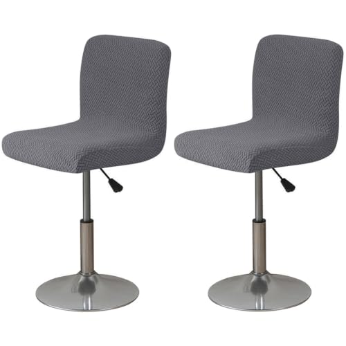 Dark Gray 2-Pack Stretch Bar Stool Covers with Backs - Perfect Fit for 12-18 Inch Height