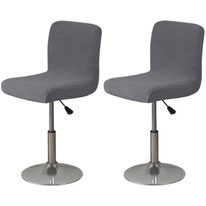 Dark Gray 2-Pack Stretch Bar Stool Covers with Backs - Perfect Fit for 12-18 Inch Height