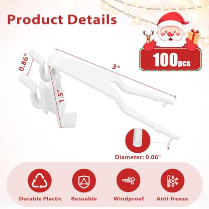 100Pcs Christmas Gutter Clips for Outdoor Lights - Fits Gutter Guard - Variation of THIS listing 100