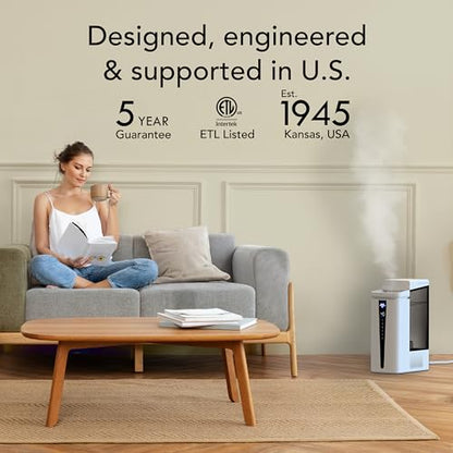 Vornado MISTIC 4 Whole Room Ultrasonic Humidifier, Top-Fill, Aromatherapy, 1-Gallon Tank, 3 Mist Settings, Ambient Lighting, Whisper-Quiet, Included Scent Pads, Air Humidifier for Kids and Home