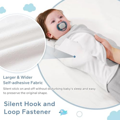 ZIGJOY Sleep Sack Swaddle 1.0 Tog Baby Wearable Blanket 100% Cotton Adjustable Silent Transition Swaddle Blanket, 6-12 Months, Ocean