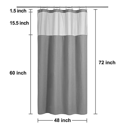N&Y HOME Waffle Weave Shower Curtain with Snap-in Fabric Liner & 12 Metal Hooks Set - Hotel Style, Waterproof & Washable, Heavyweight Fabric & Mesh Top Window - 71x72, Teal
