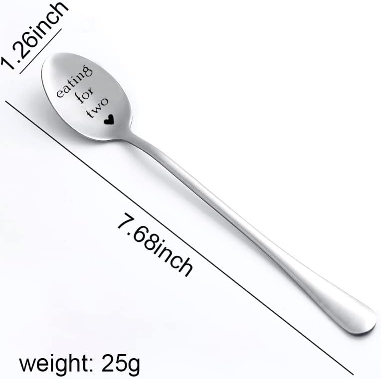 Skiennix Pregnancy Gifts - Eating for Two Spoon Set for New Moms | Perfect for Soup & Cereal
