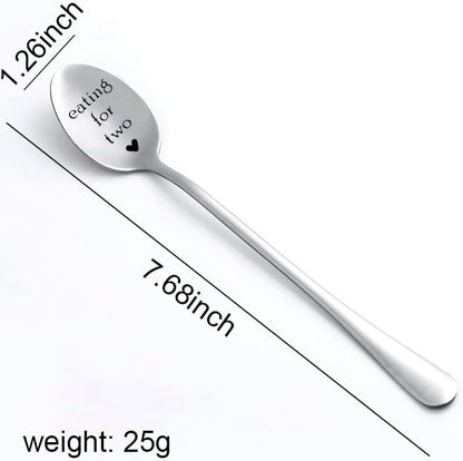 Skiennix Pregnancy Gifts - Eating for Two Spoon Set for New Moms | Perfect for Soup & Cereal