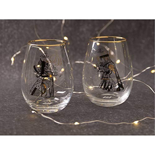 Alice in Wonderland His and Hers Tumbler Glass Set - 500ml Glasses in Gift Box - Variation of Tumbler Glasses