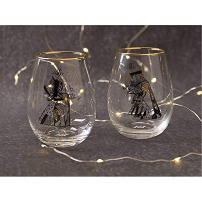 Alice in Wonderland His and Hers Tumbler Glass Set - 500ml Glasses in Gift Box - Variation of Tumbler Glasses