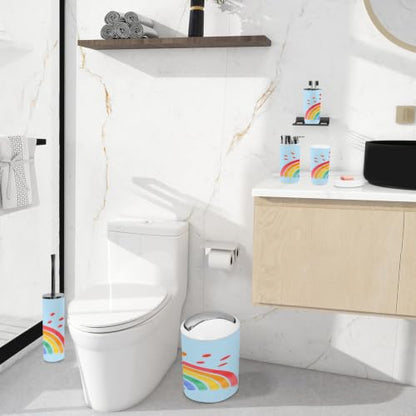 6-Piece Bathroom Accessory Set with Trash Can Soap Dispenser Toothbrush Holder