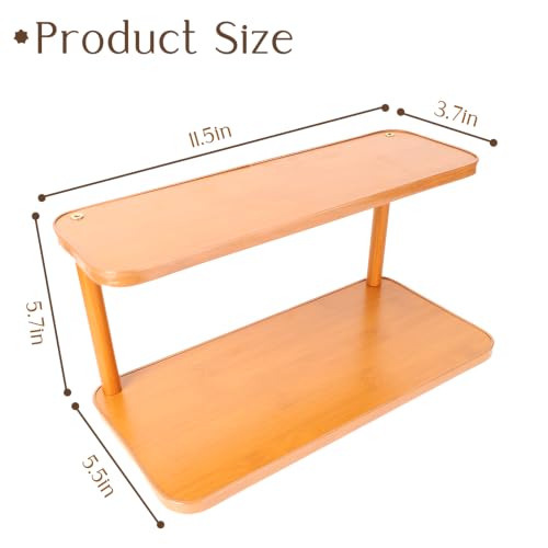 Walnut Brown 2-Tier Coffee Station Organizer & Mug Holder for Countertop