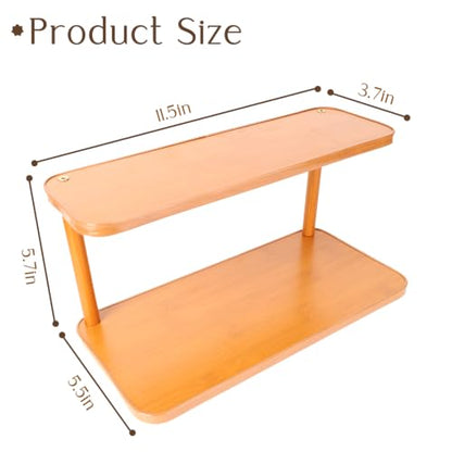 Walnut Brown 2-Tier Coffee Station Organizer & Mug Holder for Countertop