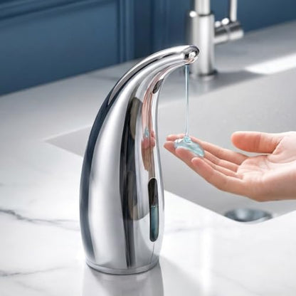 Automatic Liquid Soap Dispenser Touchless 4-Level 10oz - Silver, Battery Operated