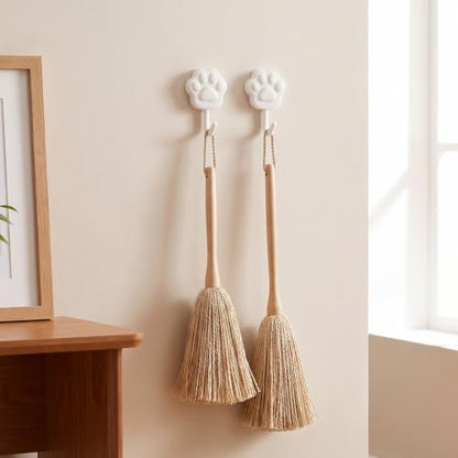 Heavy Duty Self Adhesive Wall Hooks - Paw Design, 6 lbs Capacity, No Drill Needed