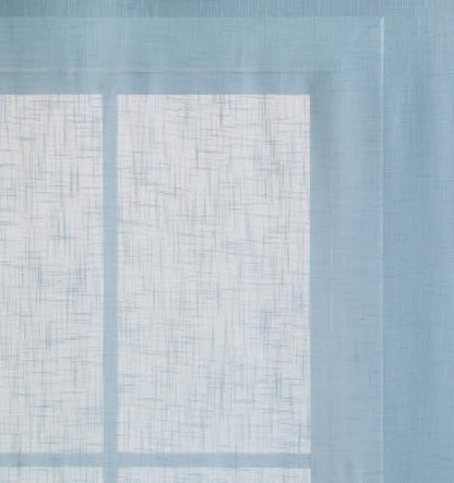 Aqua 4 Piece Geometric & Solid Grommet Top Window Curtain Set - 38 x 84 Inches