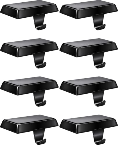 8 Pack Black Metal Christmas Stocking Holders with Non-Slip Pads - Mantle, TV Stand, Staircase, Dresser