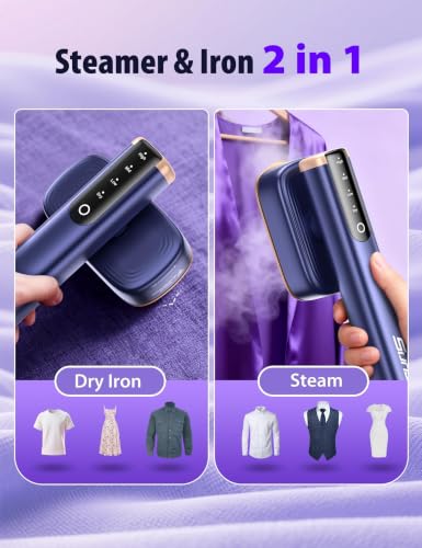 Sundu Travel Steamer for Clothes - Matte Indigo, 35 g/min Quick Wrinkle Removal