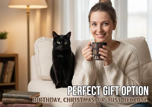 Heat Sensitive Cat Mug - Funny Book Lover Gift for Bookworms, 12oz