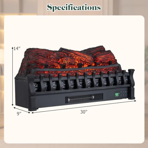 30-Inch Infrared Quartz Electric Fireplace with Remote Control - Pine Wood Version