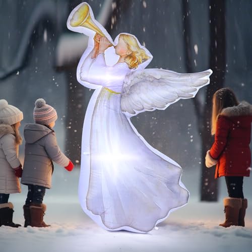 Large Outdoor Christmas Inflatable Angel Decorations with LED Lights, 5.91ft Set