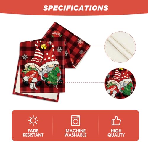 Gnome Christmas Table Runner 13x90 inch - Artoid Mode Red & Black