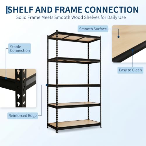 Heavy Duty 5-Tier Metal Storage Shelving Unit - Garage, Warehouse, Pantry