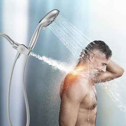MakeFit Chrome Filtered Dual Shower Head with Handheld 2-in-1 Spa System - 10 Modes High Pressure Massage & Power Wash