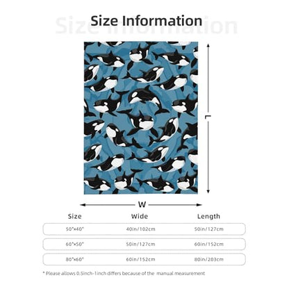 Killer Whale Throw Blanket Kids Orca Blanket 80x60 Cozy Soft Plush Gift