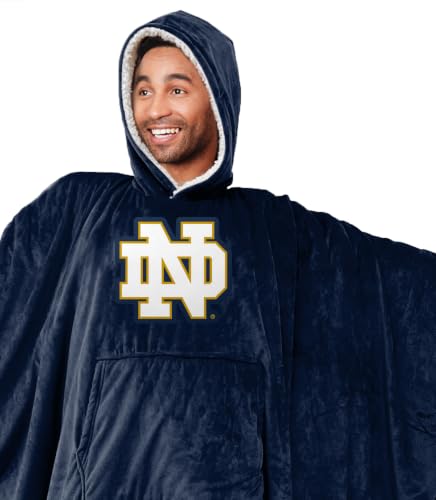 Notre Dame Fighting Irish Hooded Blanket Poncho - Sherpa Wearable Cape