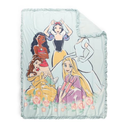 Kids Plush Throw Blanket with Ruffled Edges - Multi Princess 46x60