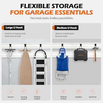 Heavy-Duty Metal Utility Wall Hooks Set for Garage Storage - 10 Pack