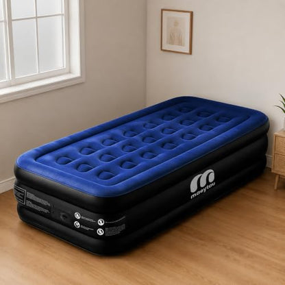 Full Size Air Mattress with Built-in Pump - 18 Inch Raised Inflatable Bed - Twin